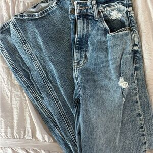 Classic Distressed Light Blue Denim Jeans